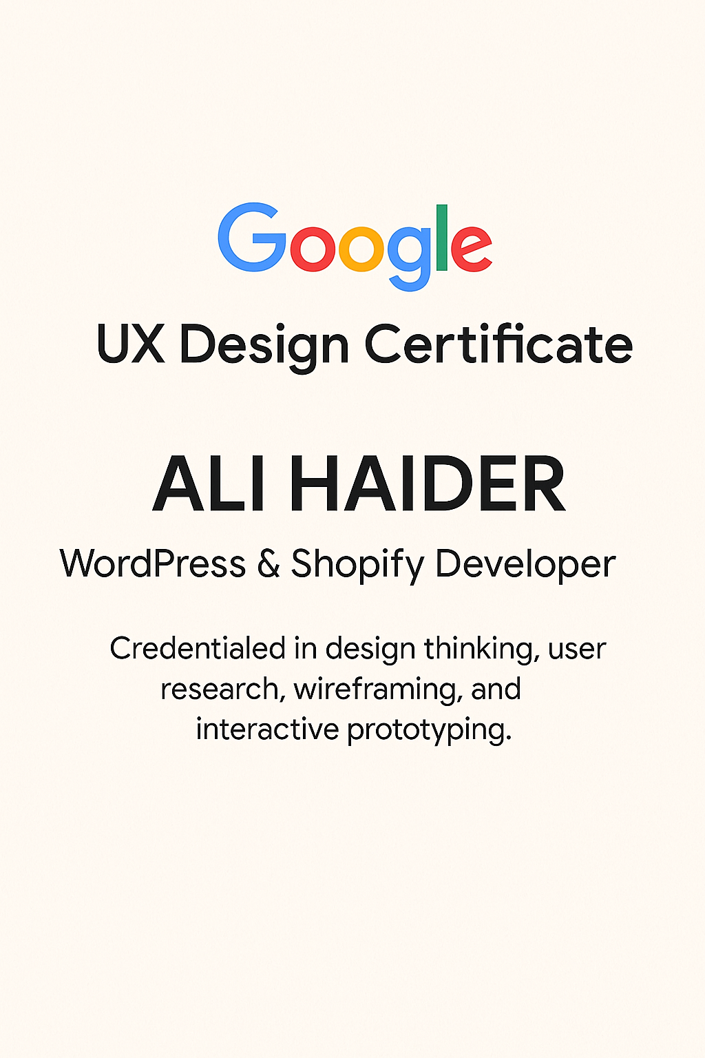 Google UX Design Certificate